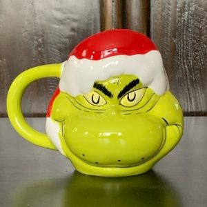 NIB - Dr. Seuss Grinch 16oz Sculpted Ceramic Mug